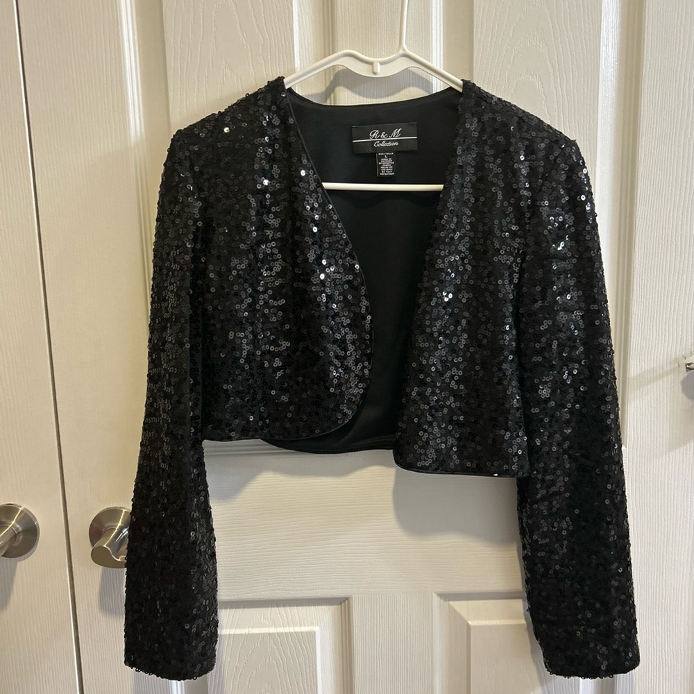 Back Sequined Bolero Jacket Sz. Lg